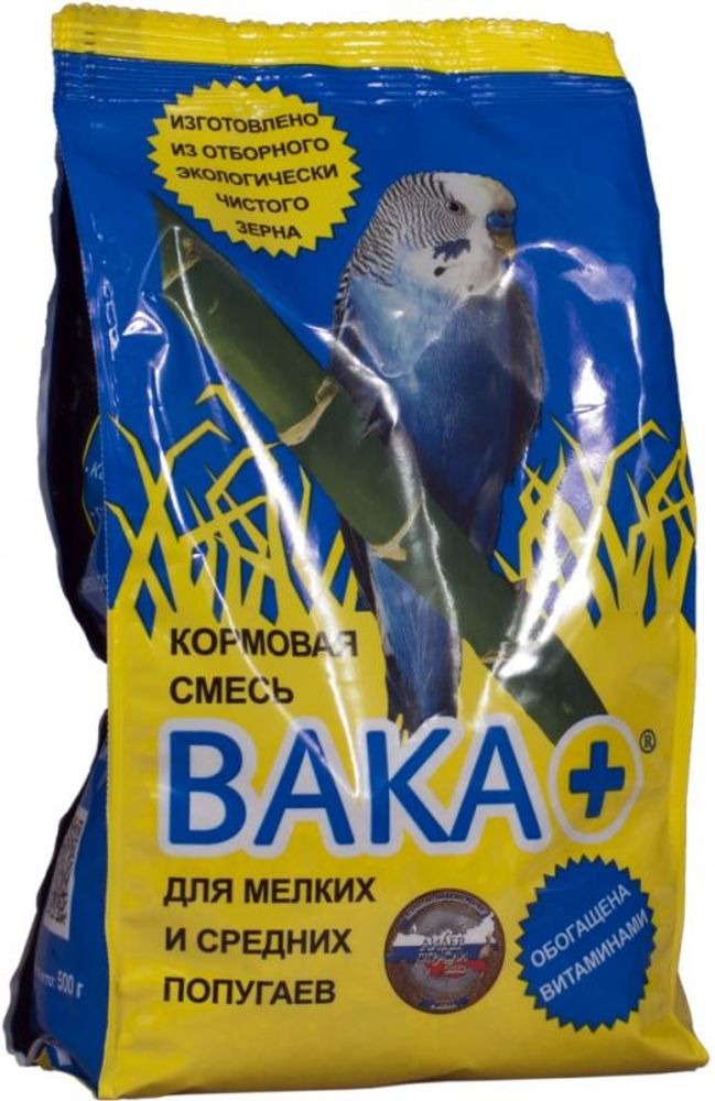 Вака Плюс корм для попугаев п/э - 500 гр