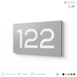 Номер на дверь 122, табличка на дверь для офиса, квартиры, кабинета, аудитории, склада, голубой 120х70 мм, Айдентика Технолоджи
