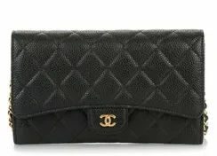 Стеганый кошелек Chanel Caviar на съемной цепочке