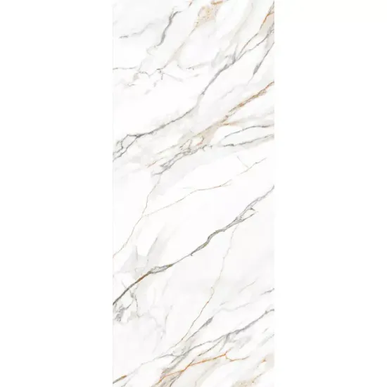 Стол АДАЖИО 115 КРУГЛЫЙ GILT WHITE, керамика / Латте каркас