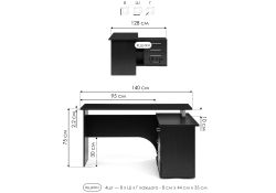Компьютерный стол КСТ-109П правый дуб сонома / белый