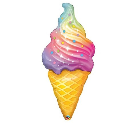 Q Фигура,  Мороженое радуга, 45"/115 см, 1 шт.
