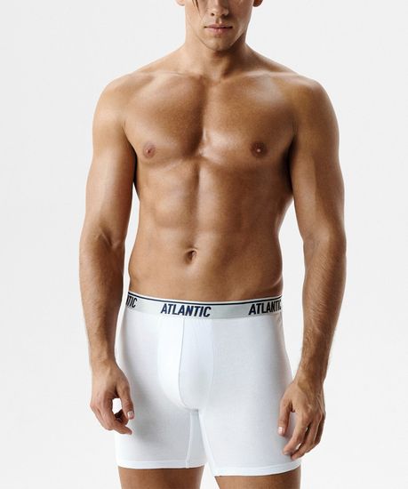 Трусы мужские боксеры удлиненные (3шт) Atlantic 3MH-237, хлопок, белый