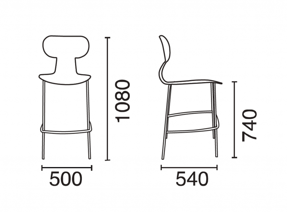 Стул пластиковый барный Papatya Yugo-S Bar, черный