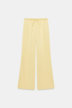 ZARA АТЛАСНЫЕ БРЮКИ НА ШНУРКЕ, ЖЕЛТЫЙ