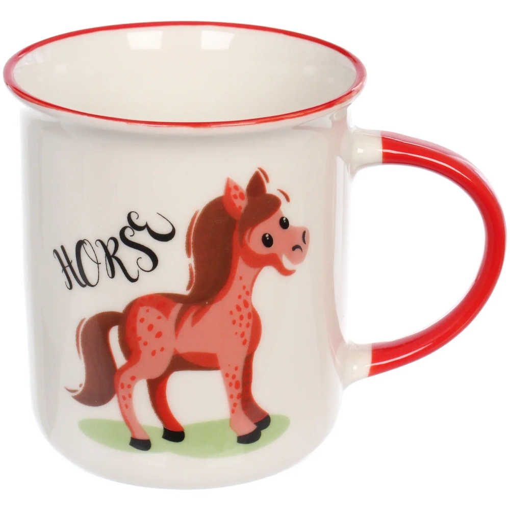 Кружка керамическая 300мл «Игривые кони», микс рисунков