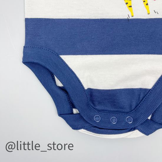 Боди хлопковое "Папа-мой герой" полоска на синем