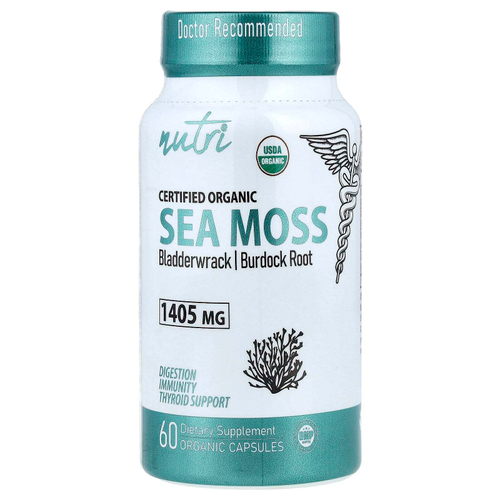 Nutri, органический морской мох, 60 органических капсул