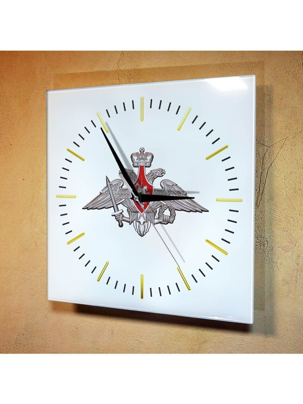 Настенные часы "Эмблема Минобороны РФ 02 48" Декор для дома, подарок