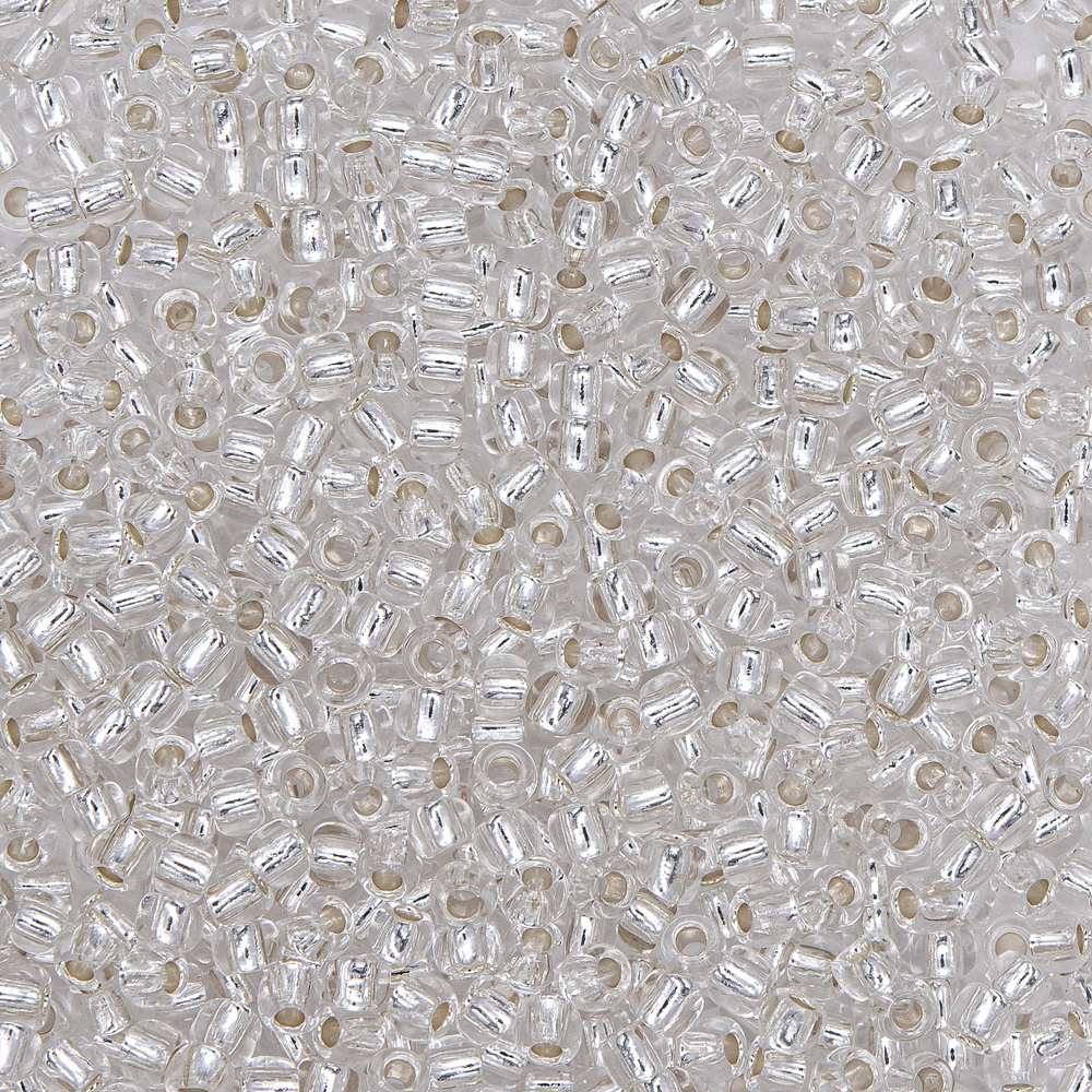 Японский бисер TOHO Round 11/0 (№PF21), с внутренним серебрением, прозрачный