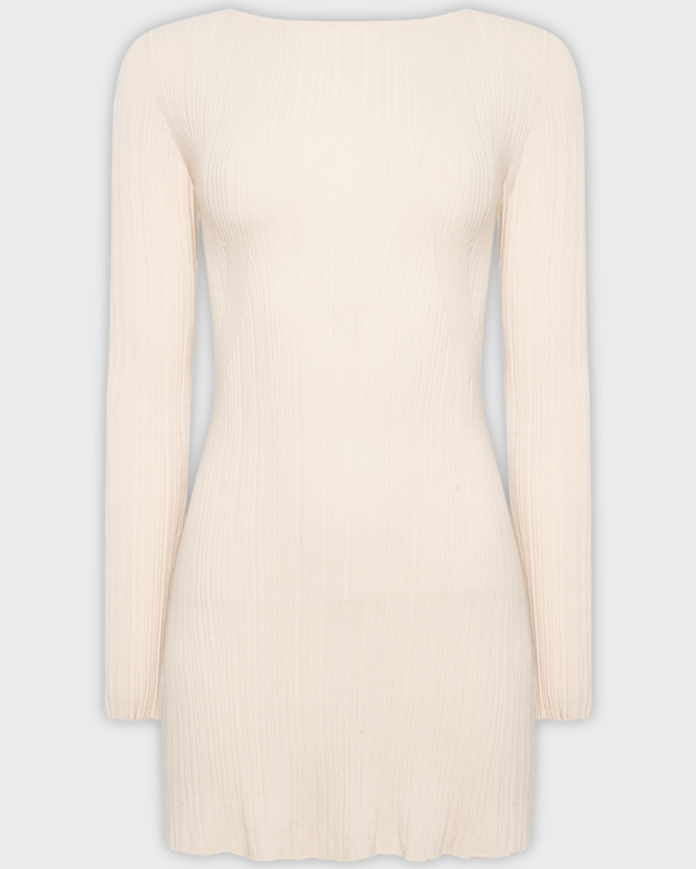 Платье вязаное мини с длинным рукавом