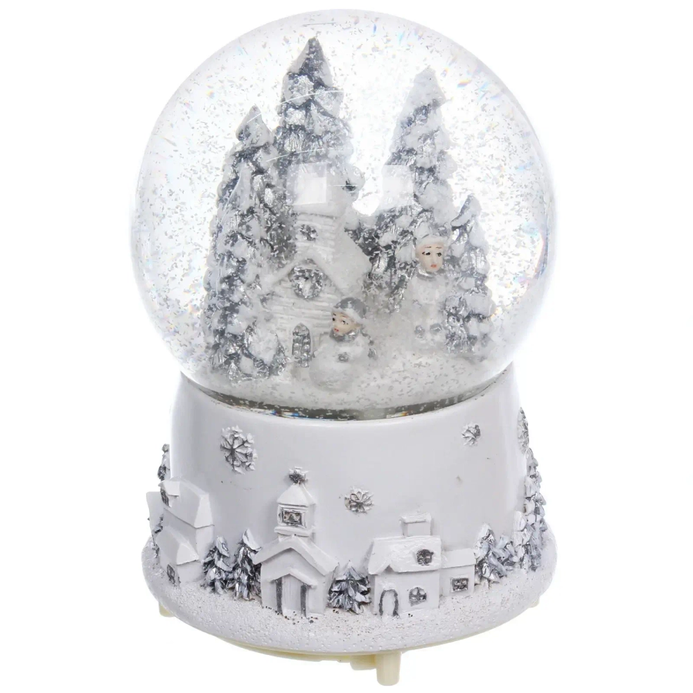 Сувенир Снежный шар «Новогодние пейзажи» 10.5*10.5*15.5 см (падающий снег, подсветка, музыка), микс