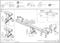 Оцинкованный фаркоп на Mercedes CLA-Class c117 купе 2013-2019 (без электрики), Galia M146A