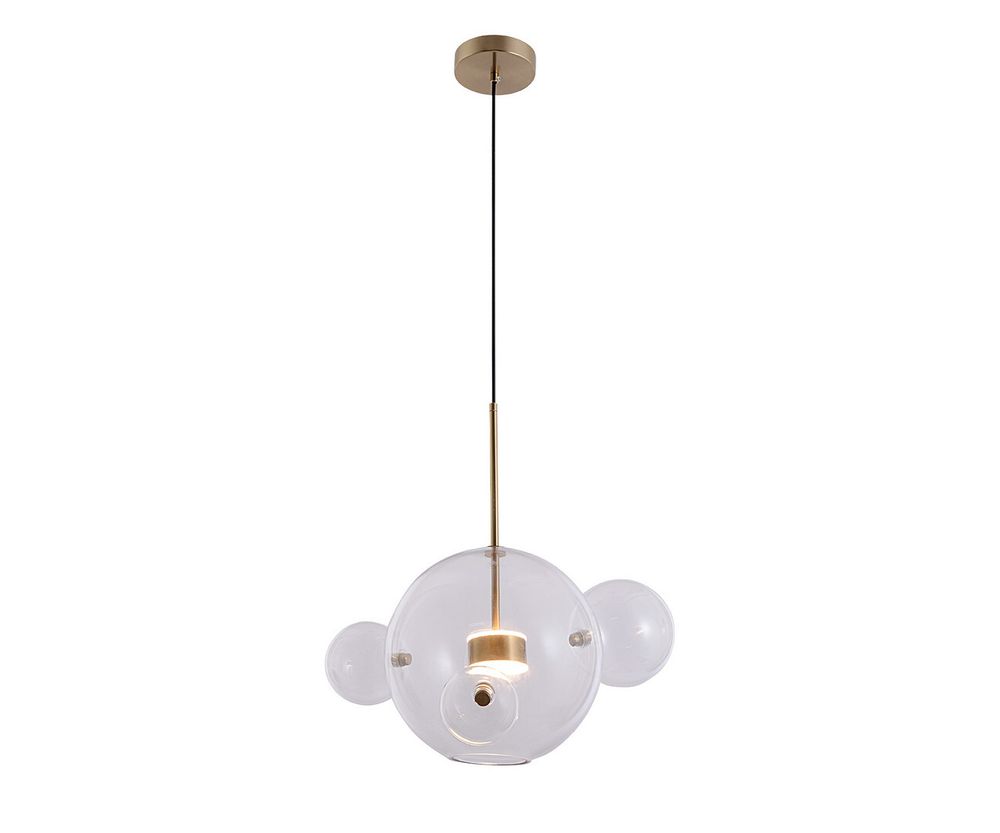 Подвес Галла прозрачный (цвет корпуса латунь) w40*45 h200 Led 14W (3000К)