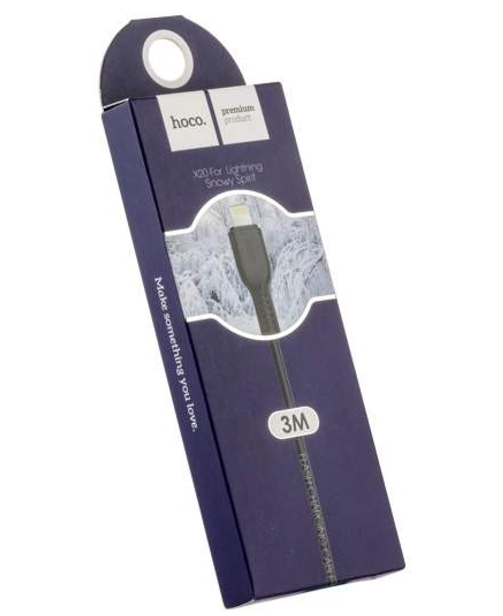 Шнур USB - Айфон lighting (2,4Ам\3,0м) черный HOCO X20 а00220