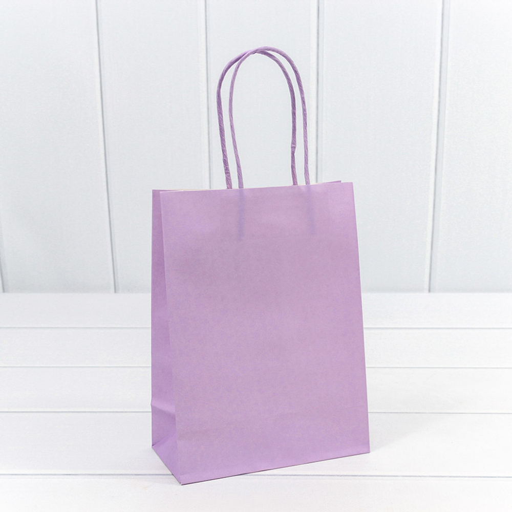 Пакет подарочный 16х22х8см (Сиреневый, Крафт)
