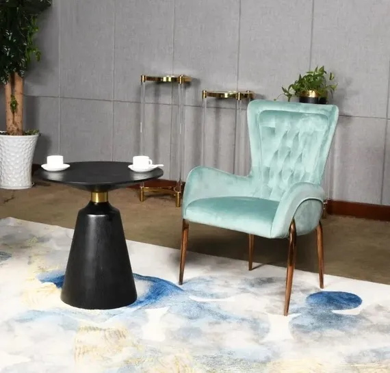 Журнальный столик Nicole, Ø60х60 см, черный с золотом