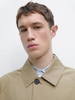 Massimo Dutti Тренч из легкого хлопка, бежевый