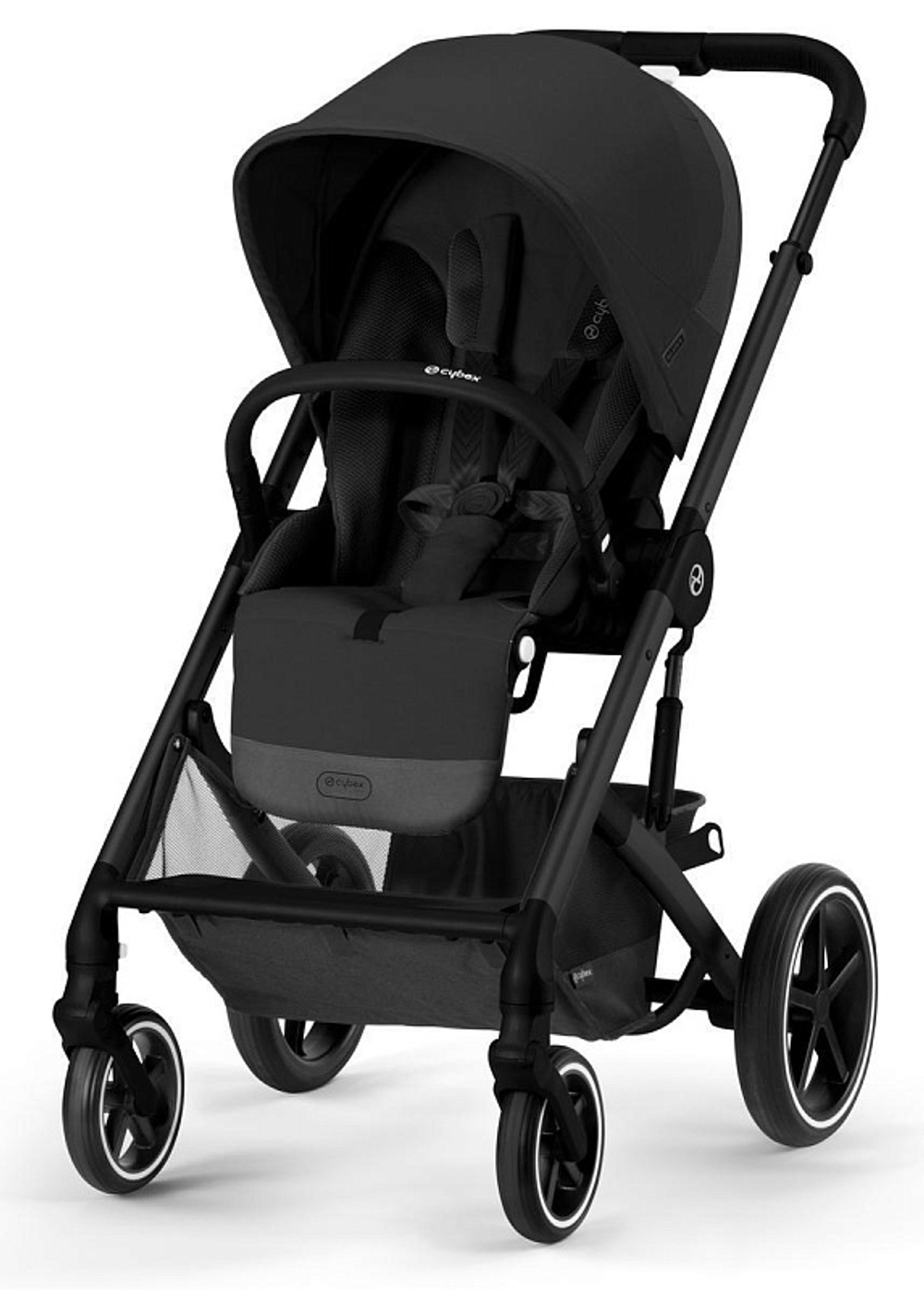 Детская коляска Cybex Balios S Lux BLK Aton B2 i-Size 3 в 1 Moon Black с дождевиком/Volcano Black