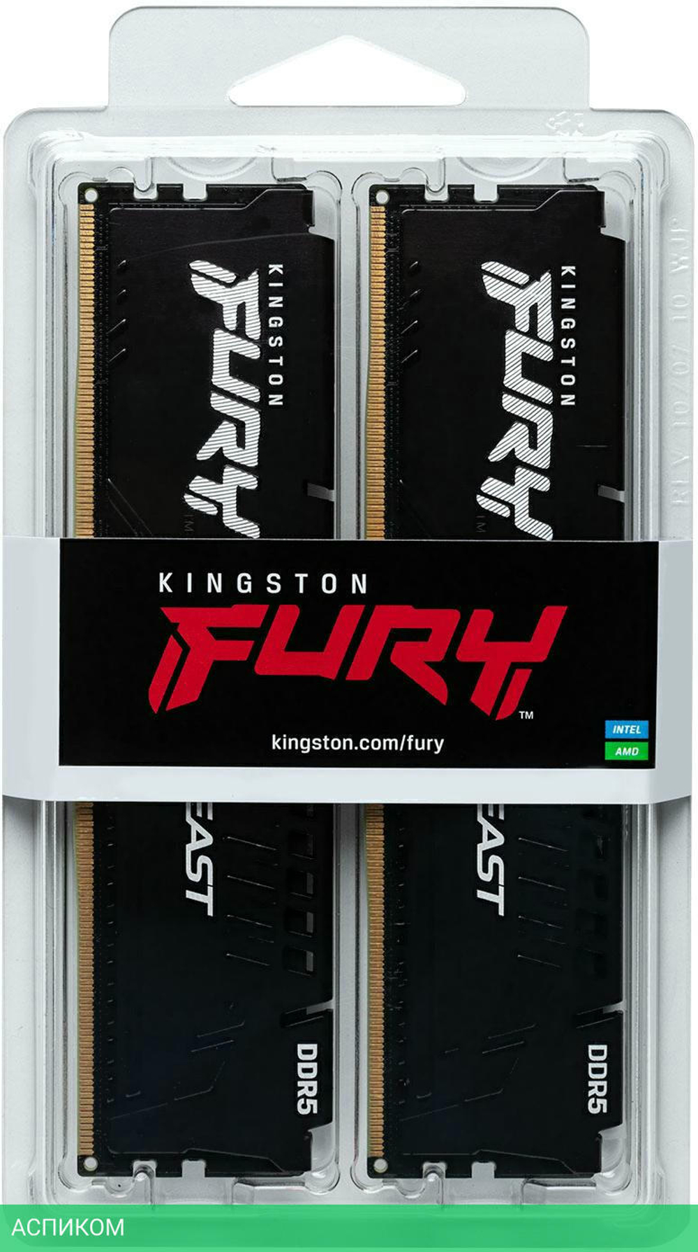 Оперативная память Kingston Fury Beast Black XMP 32GB (KF564C32BBK2-32)