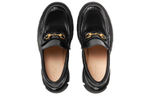 GUCCI Gucci literary and artistic simple horse collar buckle thick-soled loafers women's black