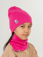 Комплект Шапка трикотажная + снуд (Малина меланж) РИО*