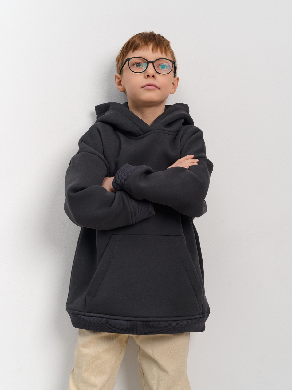 Толстовка с капюшоном для мальчика "Basic" темно-серый