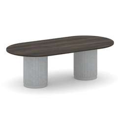 Felto Стол переговорный овальный PR.C.SPRG-007.D Дуб Мали/Металл Серый/Зимний Лес 2400*1200*750