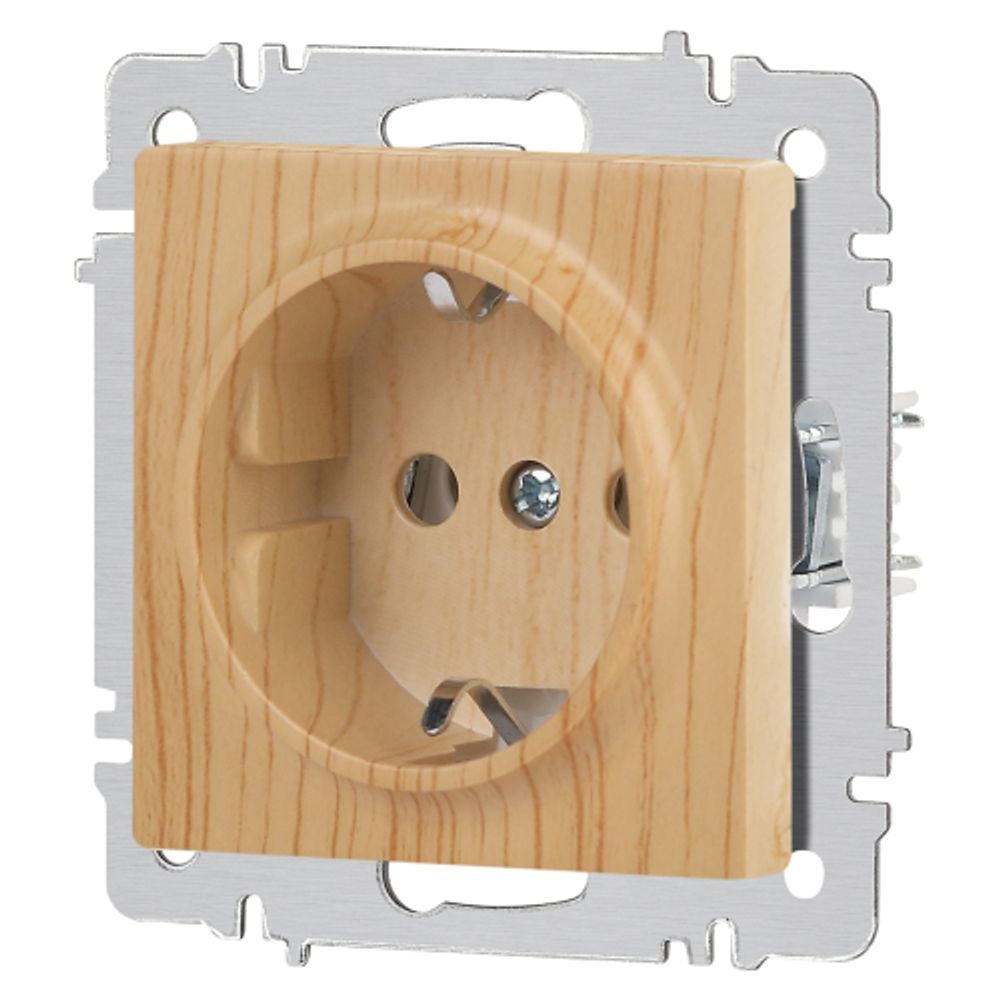 Розетка Intro Accent 6-202-11 2P+E Schuko 16А-250В IP20 СУ AL/CU cосна