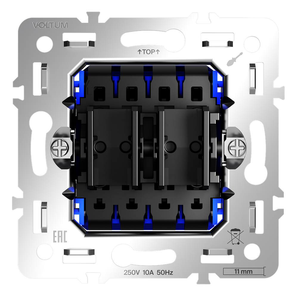 Механизм перекрестного переключателя двухклавишного 10А, S70