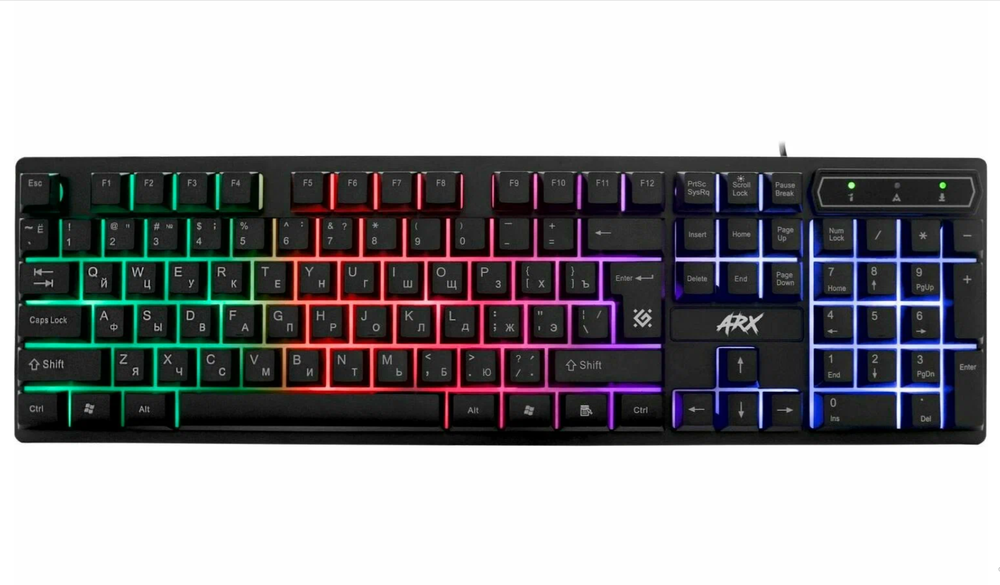 Клавиатура игровая проводная Defender GK-196L ARX