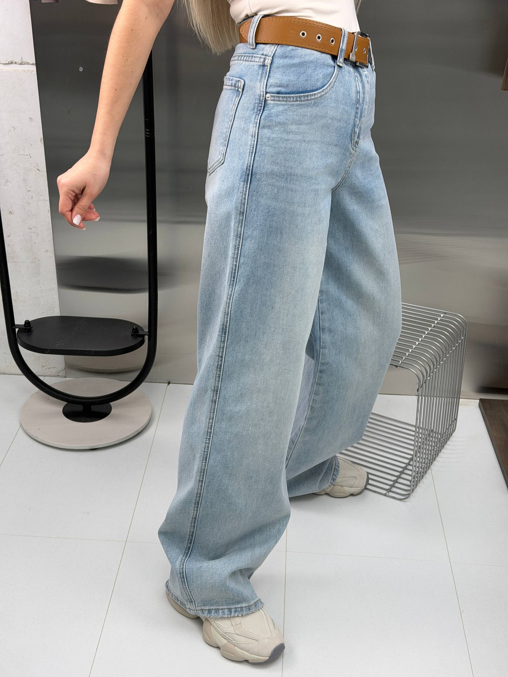 Брюки джинсовые женские арт. 8732 цвет "голубой"