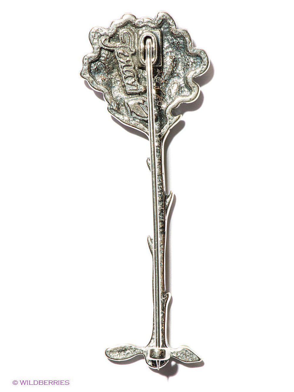 "МП Роза" брошь в серебряном покрытии из коллекции "Маленький Принц" от Jenavi с замком булавка