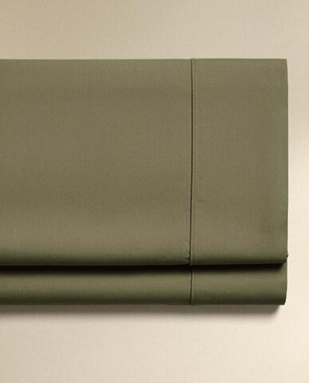 ZARA HOME (300 НИТЕЙ) ПРОСТЫНЯ ИЗ ХЛОПКА, ЗЕЛЕНЫЙ