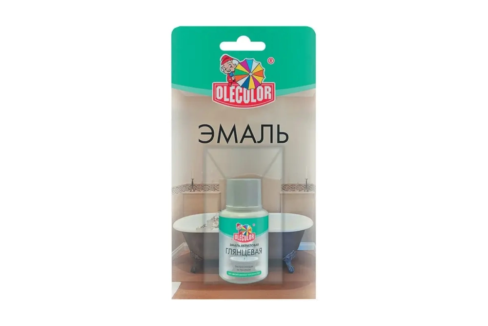 !!!РАСПРОДАЖА  Эмаль акриловая для Эмалированных поверхностей глянцевая 30гр. OLECOLOR