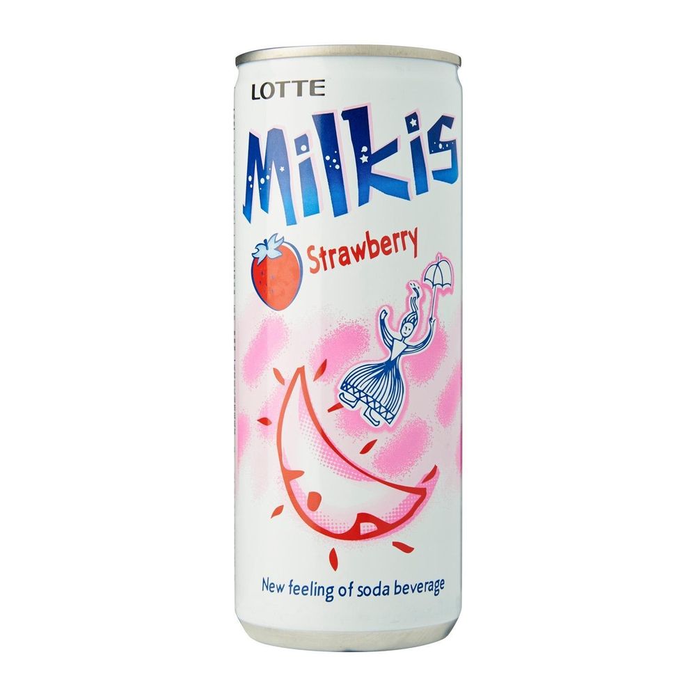 Газированный напиток Lotte Milkis Клубника 250 мл, 3 шт