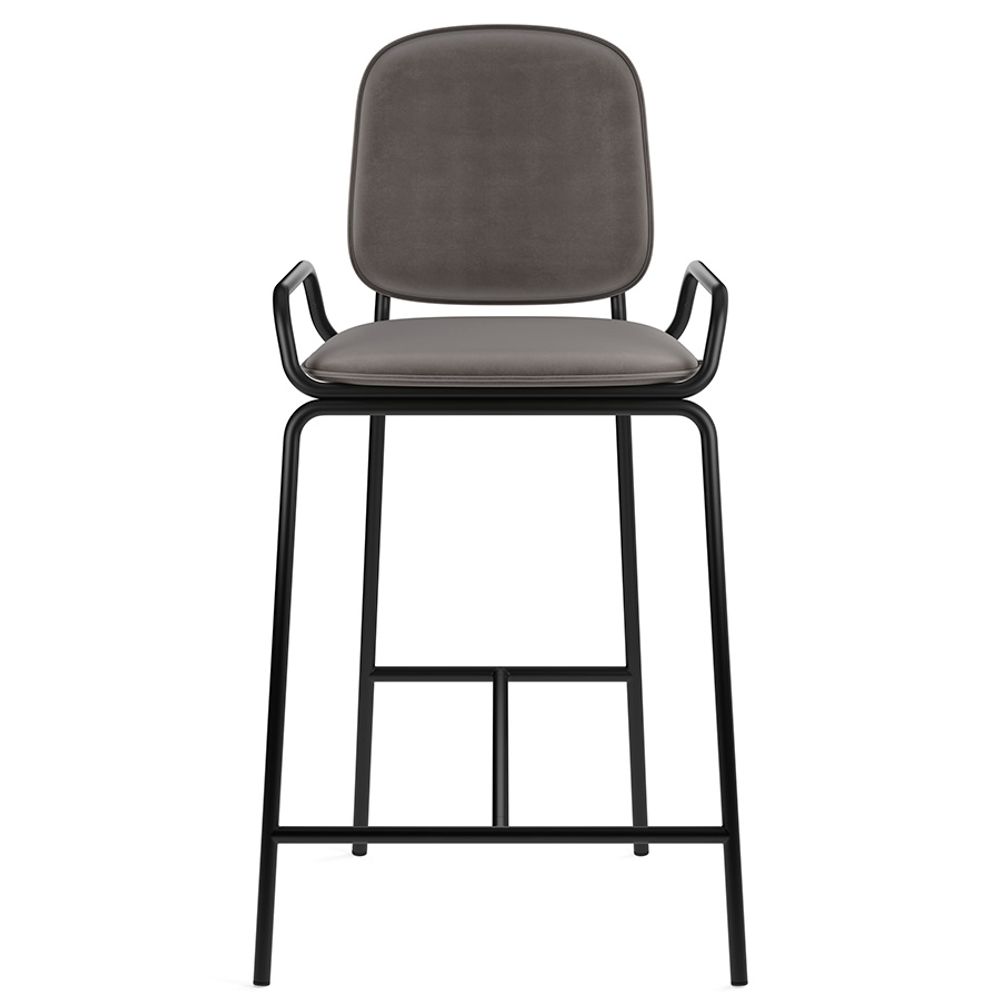 Стул полубарный Ror, 2 Frame, велюр, черный/серый