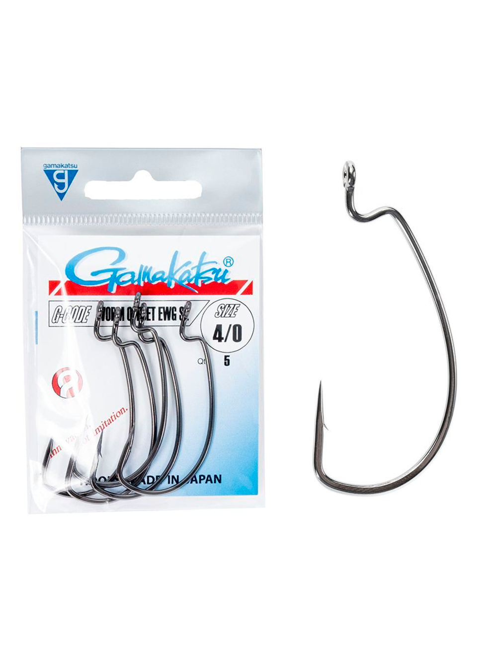 Крючки офсетные Gamakatsu Worm OFFSET EWG SL HOOKS BLACK размер 3/0 (упк.5шт.)