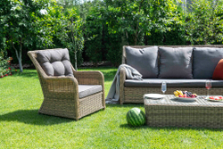 "Гляссе" лаунж-зона из искусственного ротанга, цвет соломенный