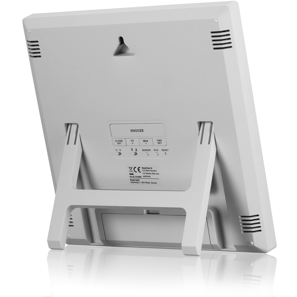 Настенные часы (погодная станция)  Bresser ClimaTemp JC LCD, белая