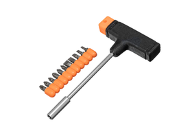 Отвертка с Т-образной ручкой, набор бит, 11 шт, Sparta 115655