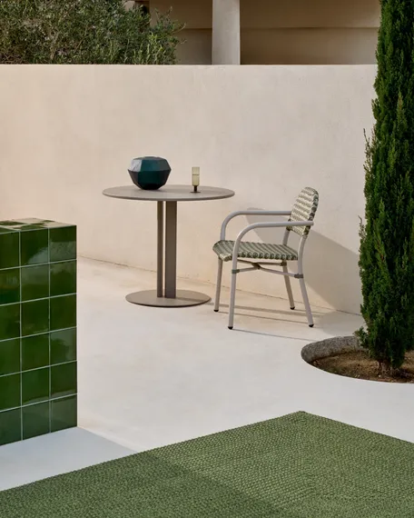 Уличный стол Sedalis Ø80 см, серо-коричневый