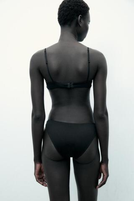 ZARA БРАЛЕТТ ИЗ МОДАЛА С ТРЕУГОЛЬНЫМИ ЧАШКАМИ, ЧЕРНЫЙ