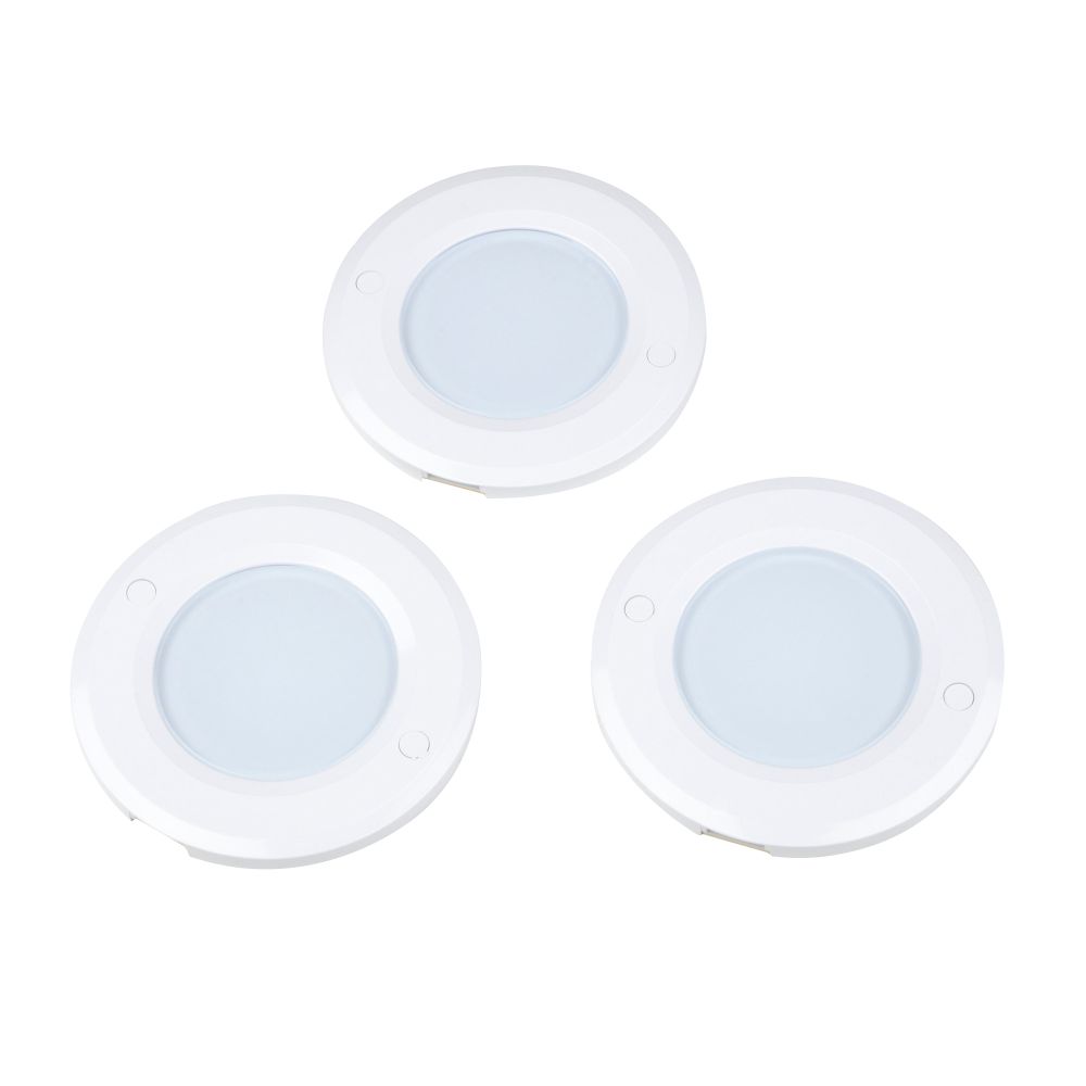 ULM-F40-6W-4200K-DIM SENSOR IP20 WHITE Светильник светодиодный накладной. ультратонкий с бесконтактным выключателем. диммер. набор из 3-х шт. Круглый. D85х6.5мм. 255Lm. Белый. ТМ Uniel