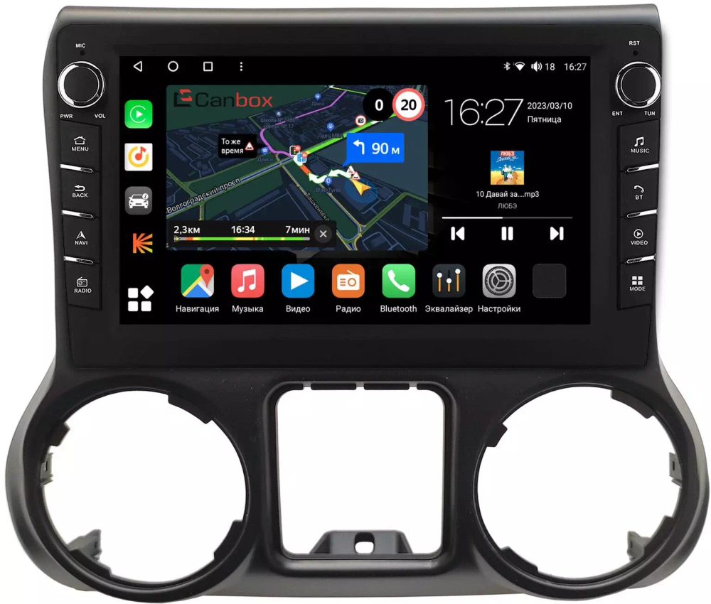 Магнитола для Jeep Wrangler 2010-2018 - Canbox 10-009 Android 10, ТОП процессор, CarPlay, 4G SIM-слот