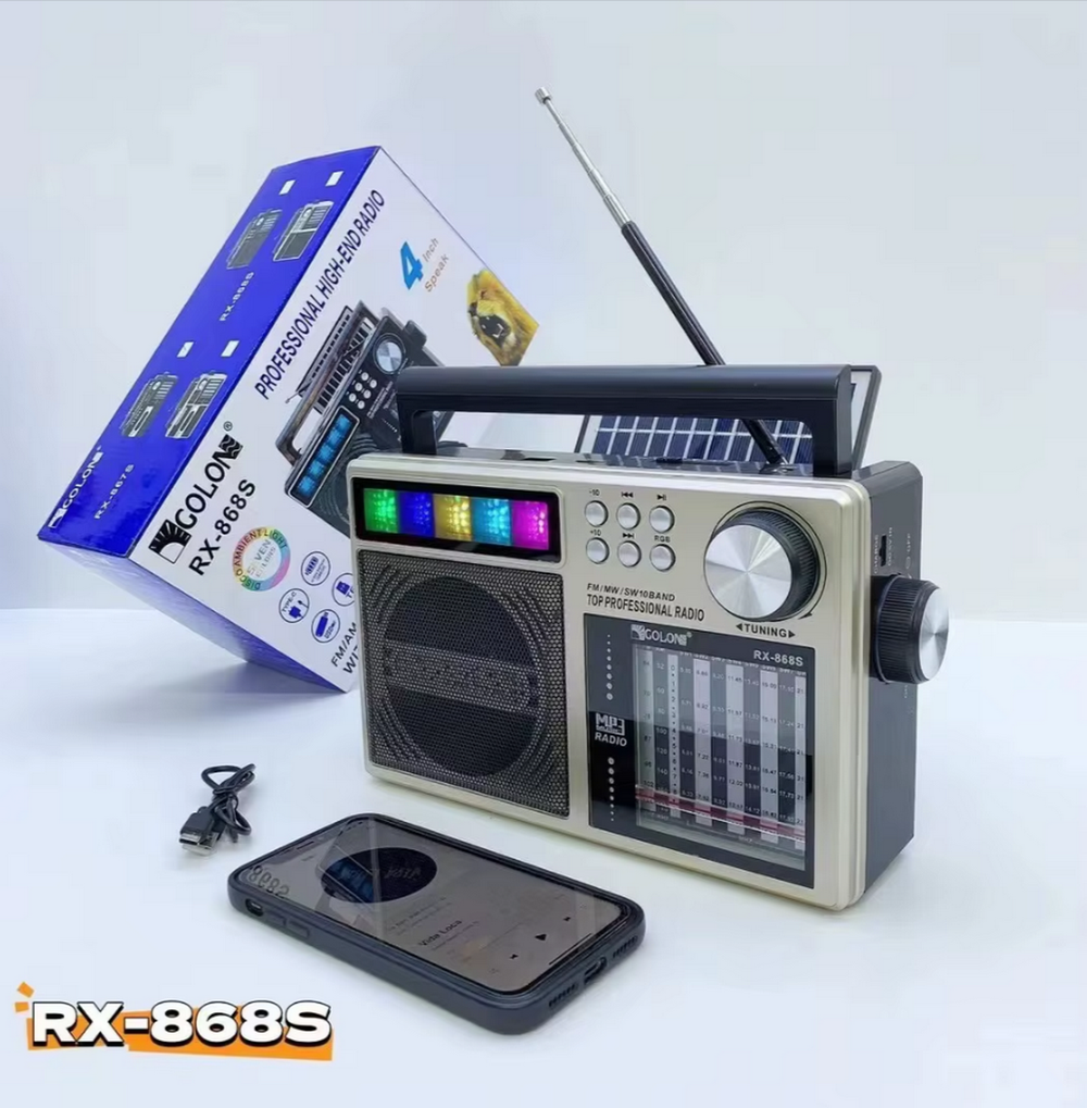Радиоприемник с MP3 плеером+Solar panel Golon RX868S