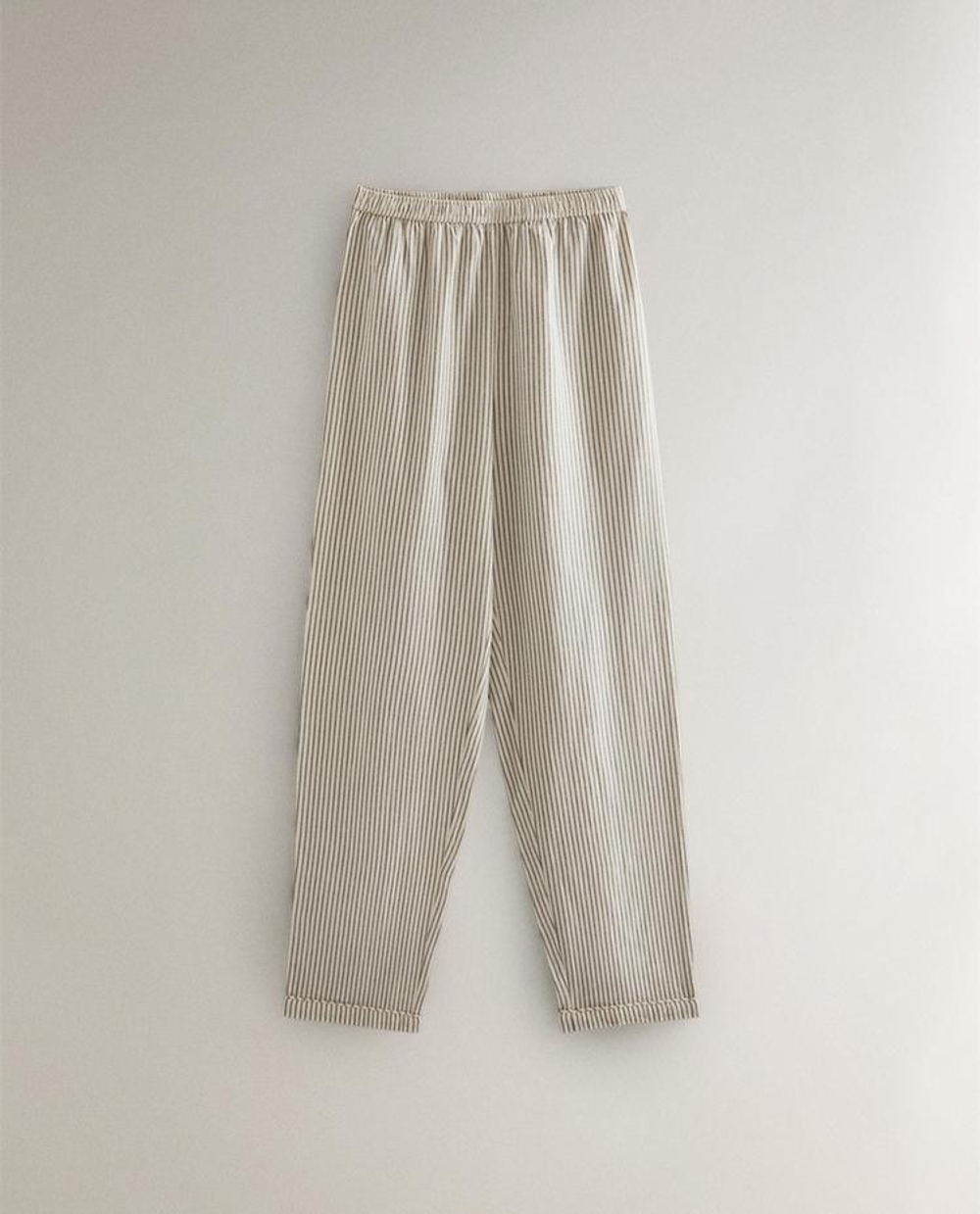 ZARA HOME ПИЖАМА В ПОЛОСКУ, ЖЕЛТОВАТО-БЕЛЫЙ