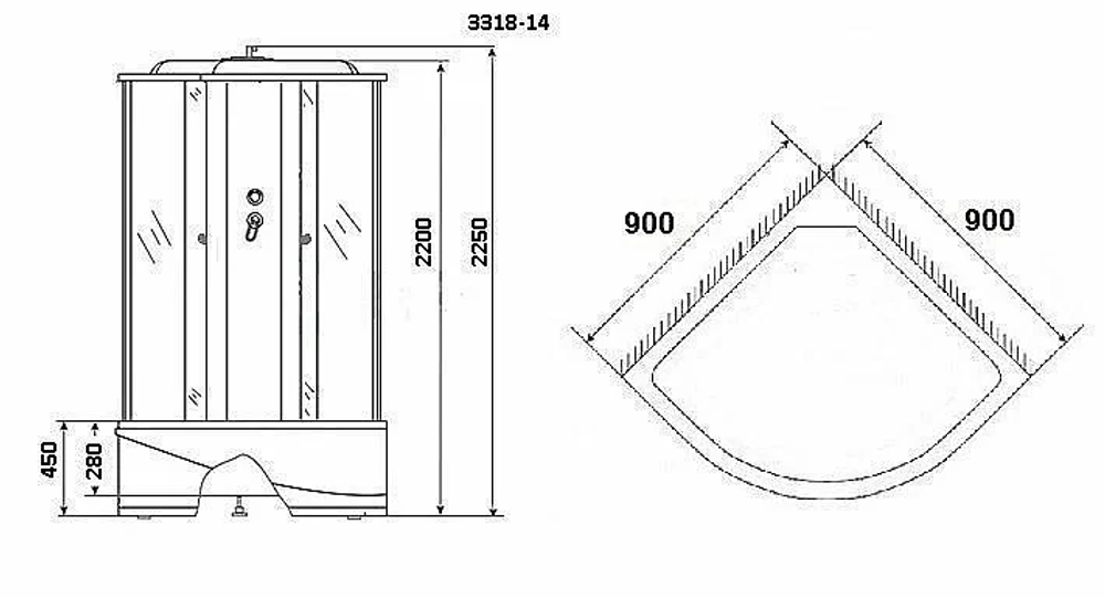 Душевая кабина Niagara Classic NG-3318 90х90