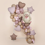 Фигура Мишка с бантом, Бежевый/Розовый, Сатин 35" Fl