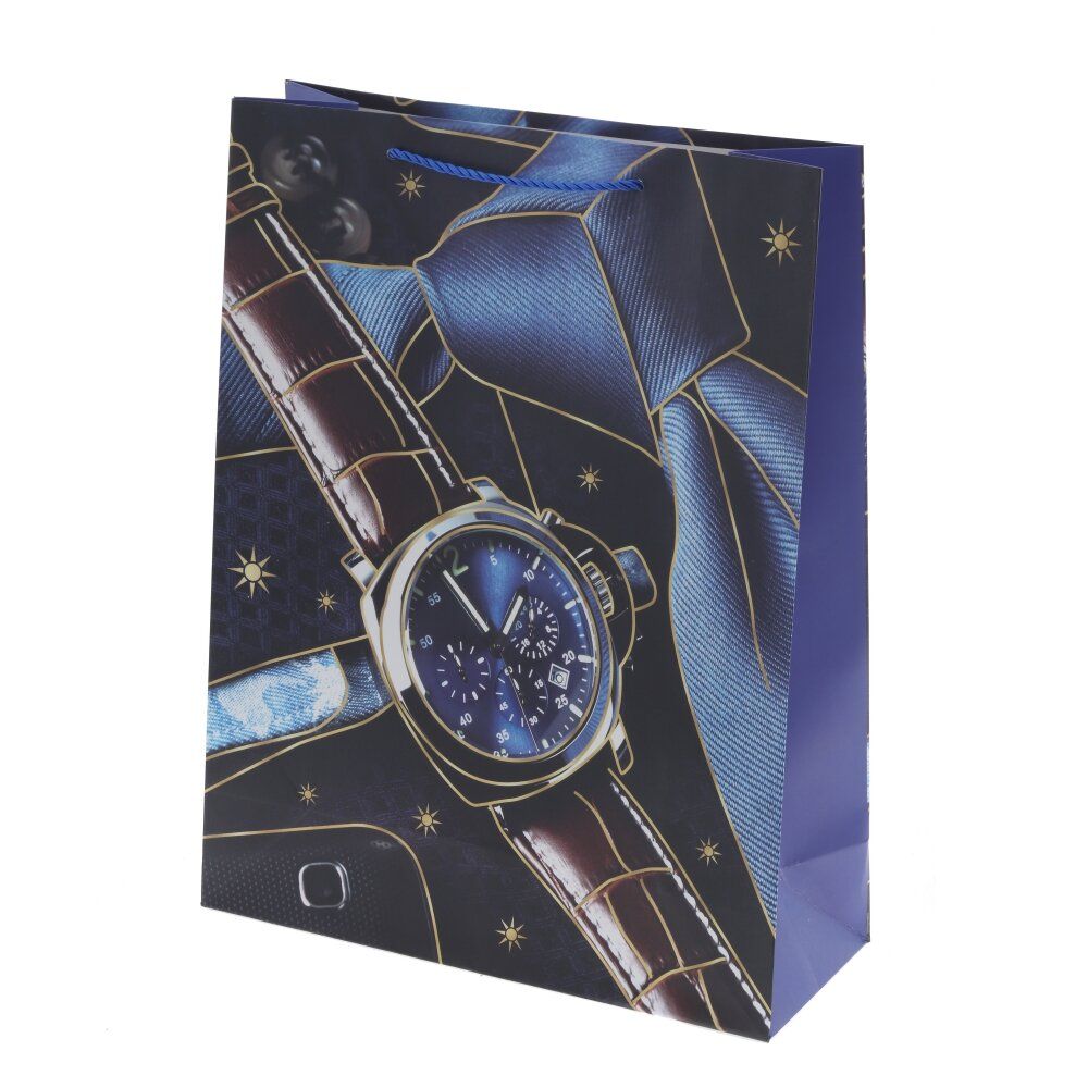 GAEM Пакет подарочный L (бумага 210г/м2, блок микс 12шт), L31 W12 H40 см, 3в.